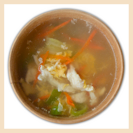 Eierblumen Suppe mit Hühnerfleisch Fallaloon 005 2
