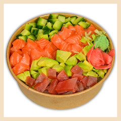Lachs Thuna Avocado Gurken Bowl