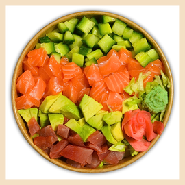 Lachs Thuna Avocado Gurken Bowl