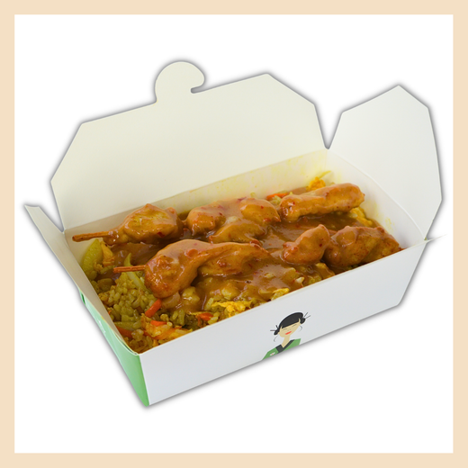 Nasi Goreng mit Fleischspiessen scharf Fallaloon 203 1