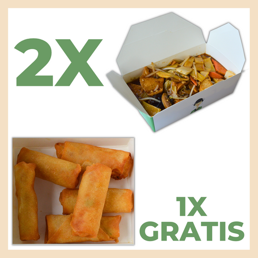 Sonderangebot 2xTofu mit Gemüse + 1xMini Frühlingsrollen GRATIS. Gültig 03.03.25-31.03.25
