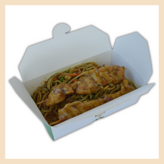 Bami Goreng mit Fleischspiessen scharf Fallaloon 204